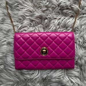 Versace Fuchsia Quilted Leather Bag